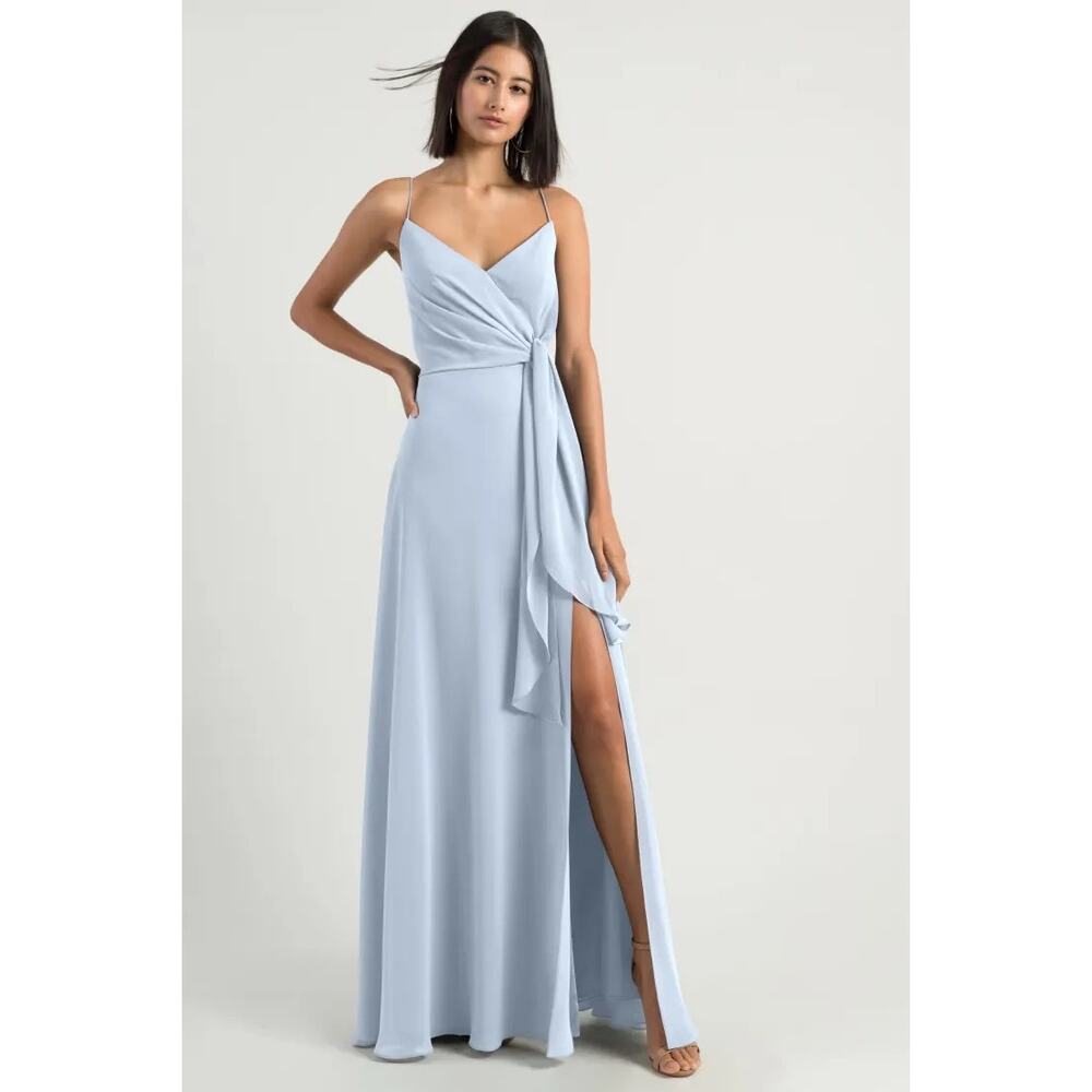 Jenny Yoo Collection Amara Bridesmaid Dress in Whisper Blue Size 12 Chiffon